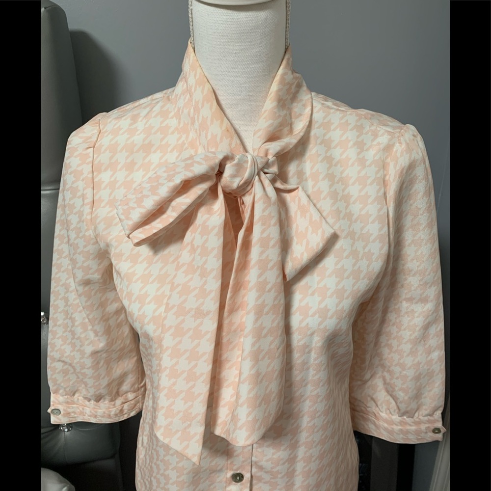 Kardashian Kollection White & Peach Blouse